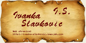 Ivanka Slavković vizit kartica